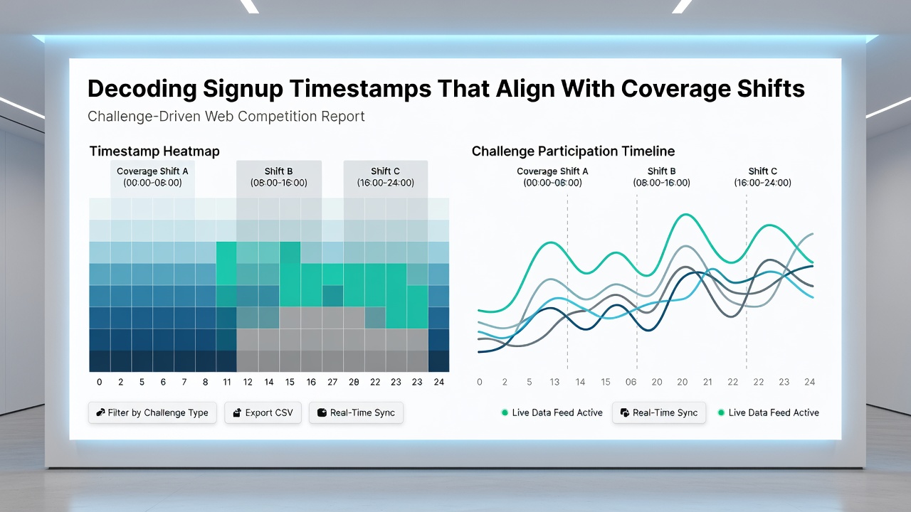 Chart comparing regional signup volumes against subsequent article publication dates in web competition reporting