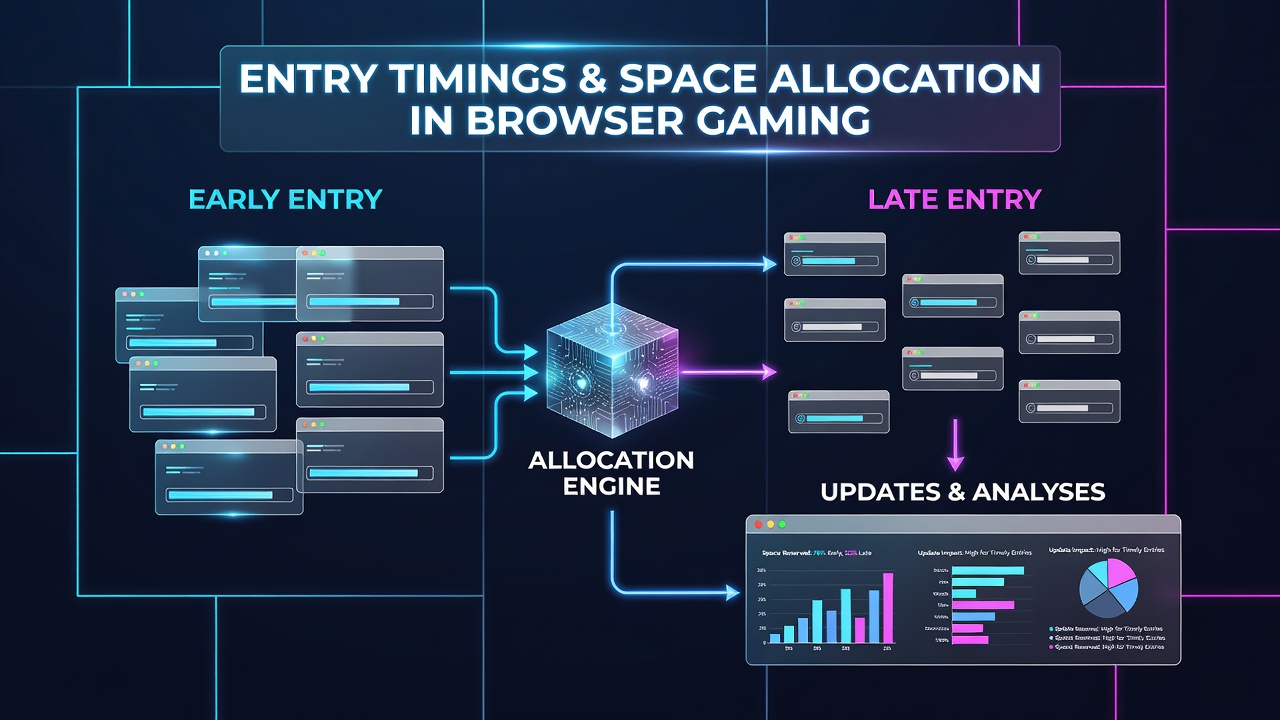 Browser game competition dashboard showing entry timestamps and leaderboard positions