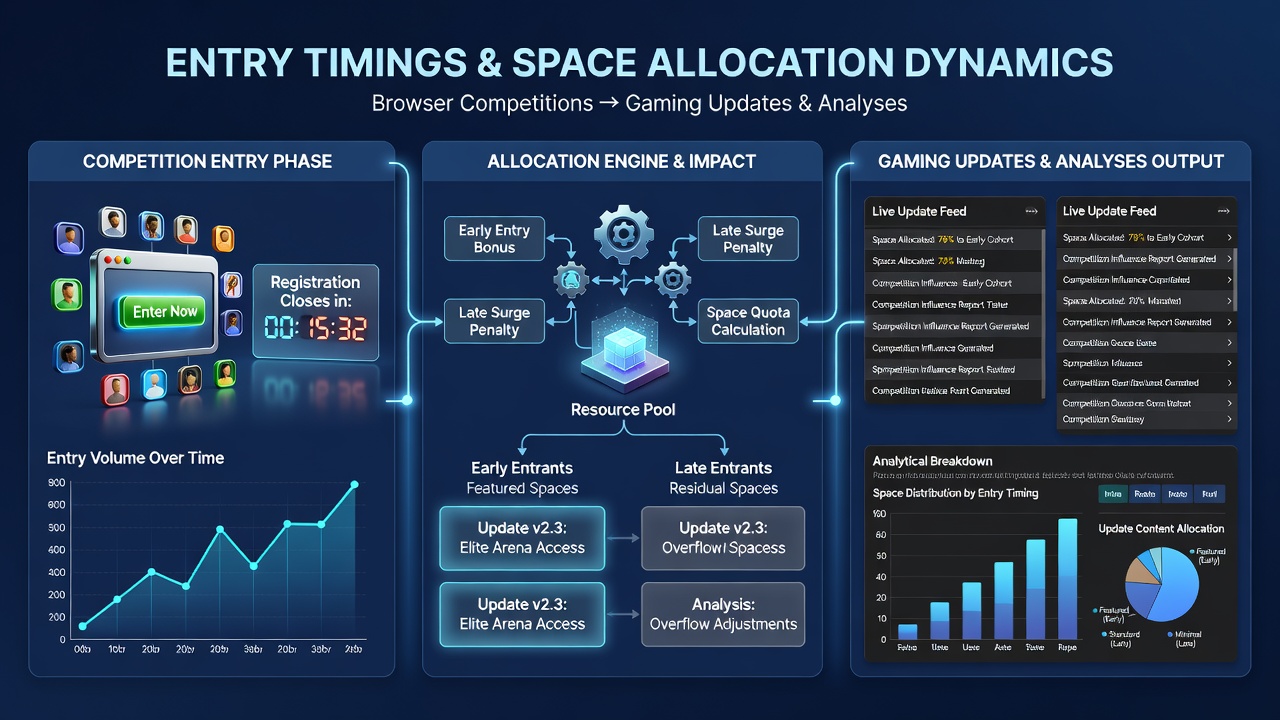 Analytics dashboard illustrating how entry timing affects coverage allocation in gaming reports