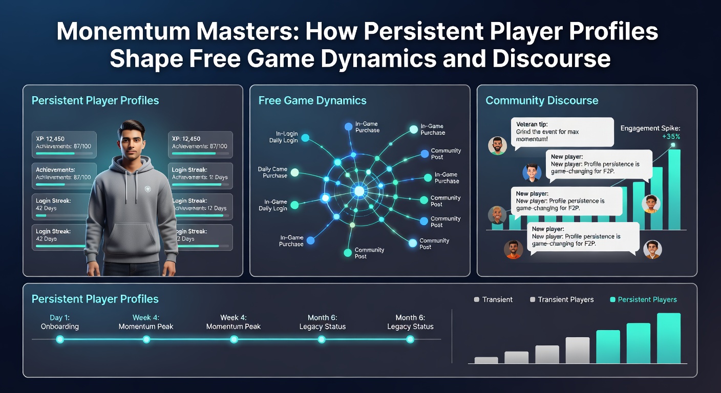 Graph illustrating player retention curves and momentum streaks in free browser games over a 30-day period