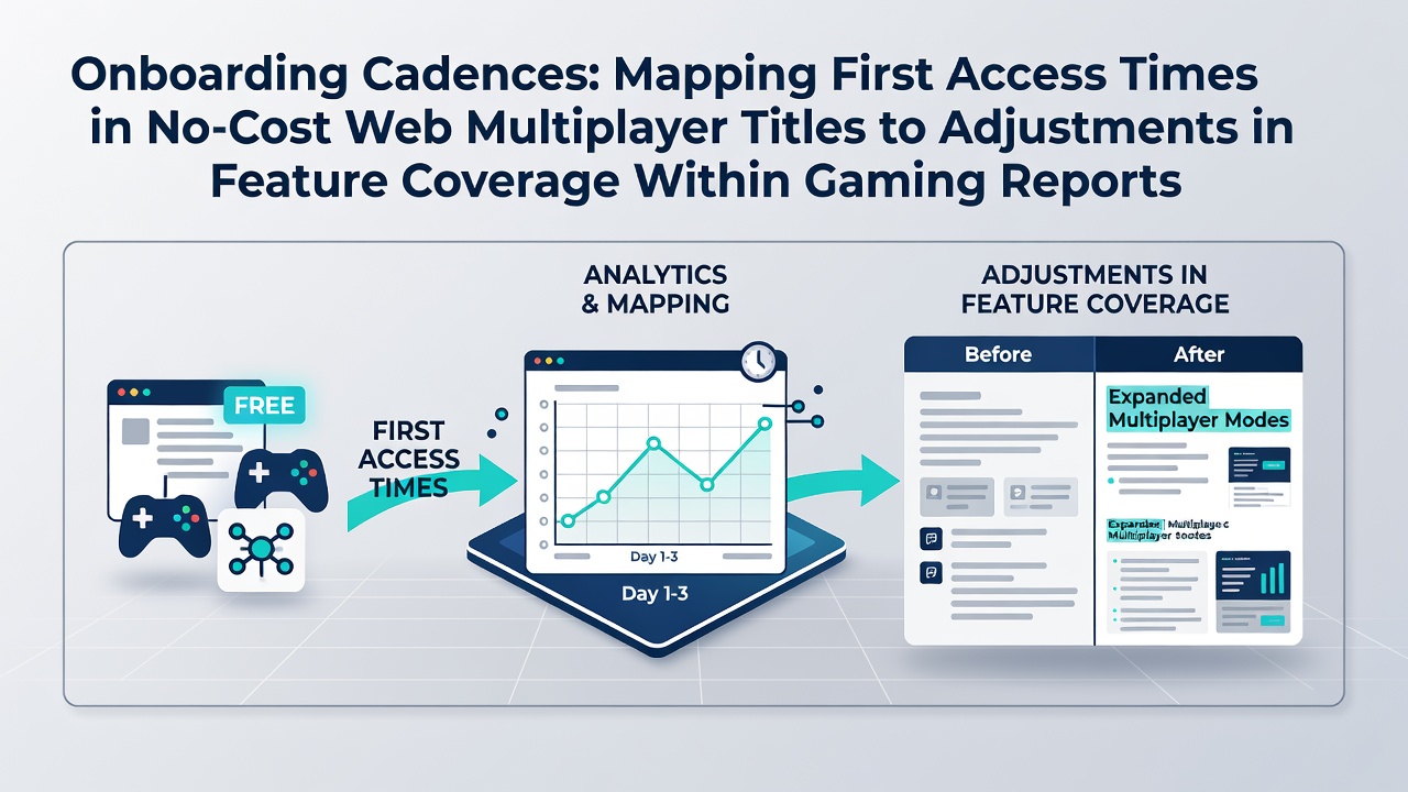Visual representation of player onboarding timelines and feature coverage shifts in free web multiplayer games