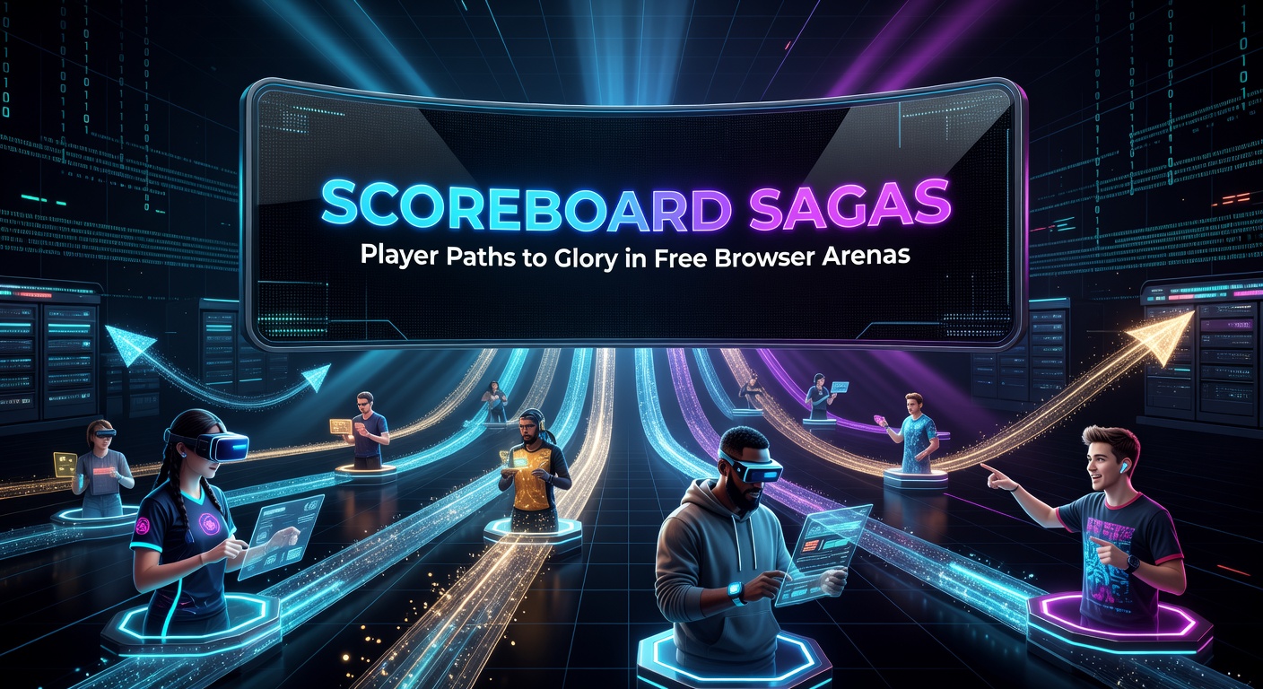 Players competing fiercely on a glowing digital scoreboard in a browser arena game, with top names highlighted in gold