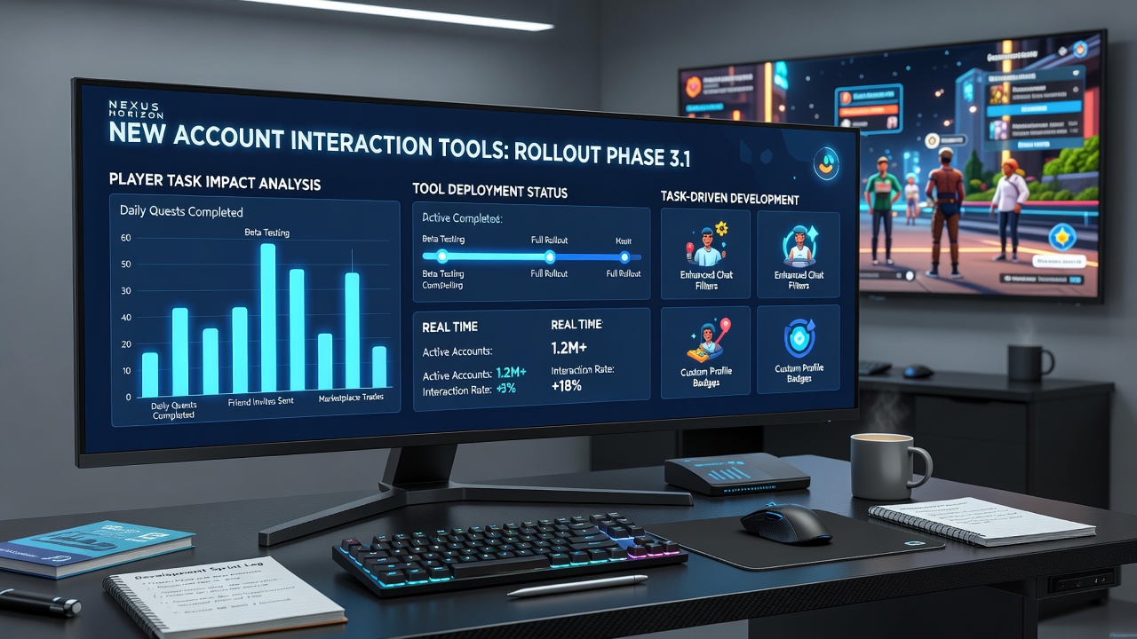 Dashboard view of account interaction features activated after daily task milestones